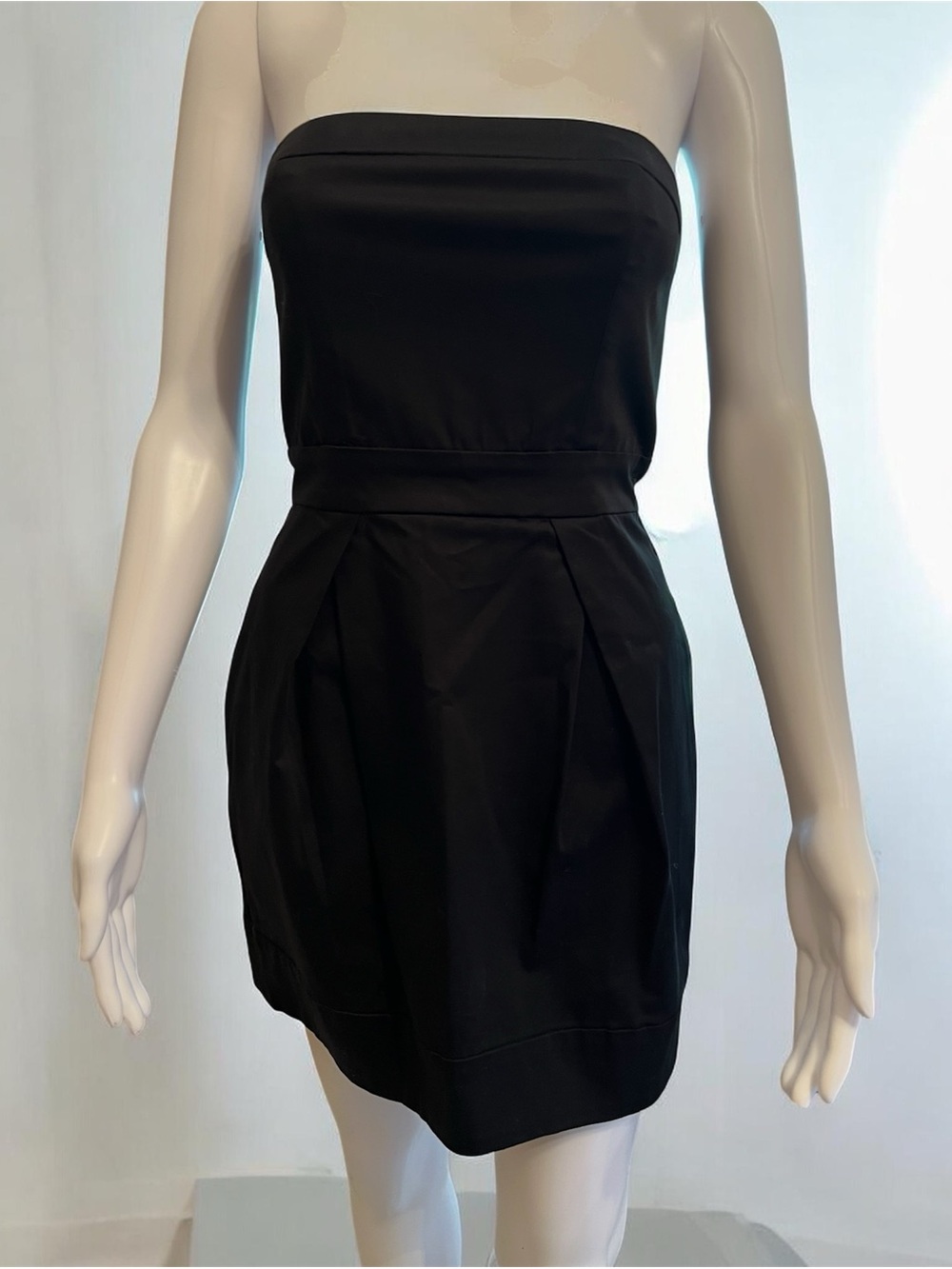French Connection Strapless Black Pleated Mini Dress NWOT